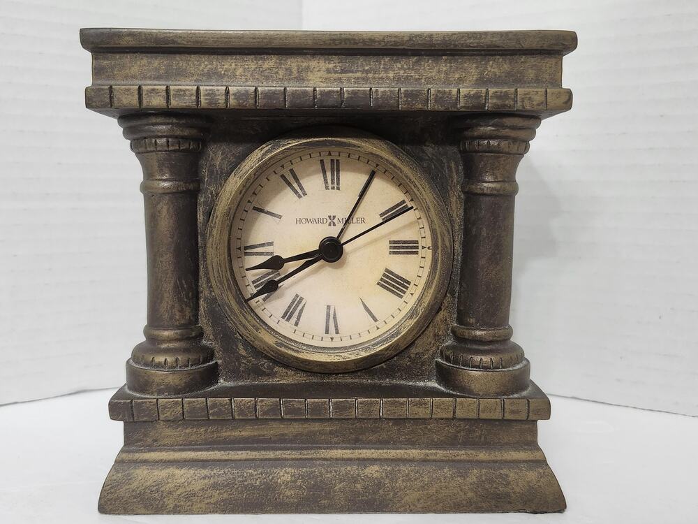 Howard Miller Table Desk Clock 645-539 Architectural Column Mantle Untested
